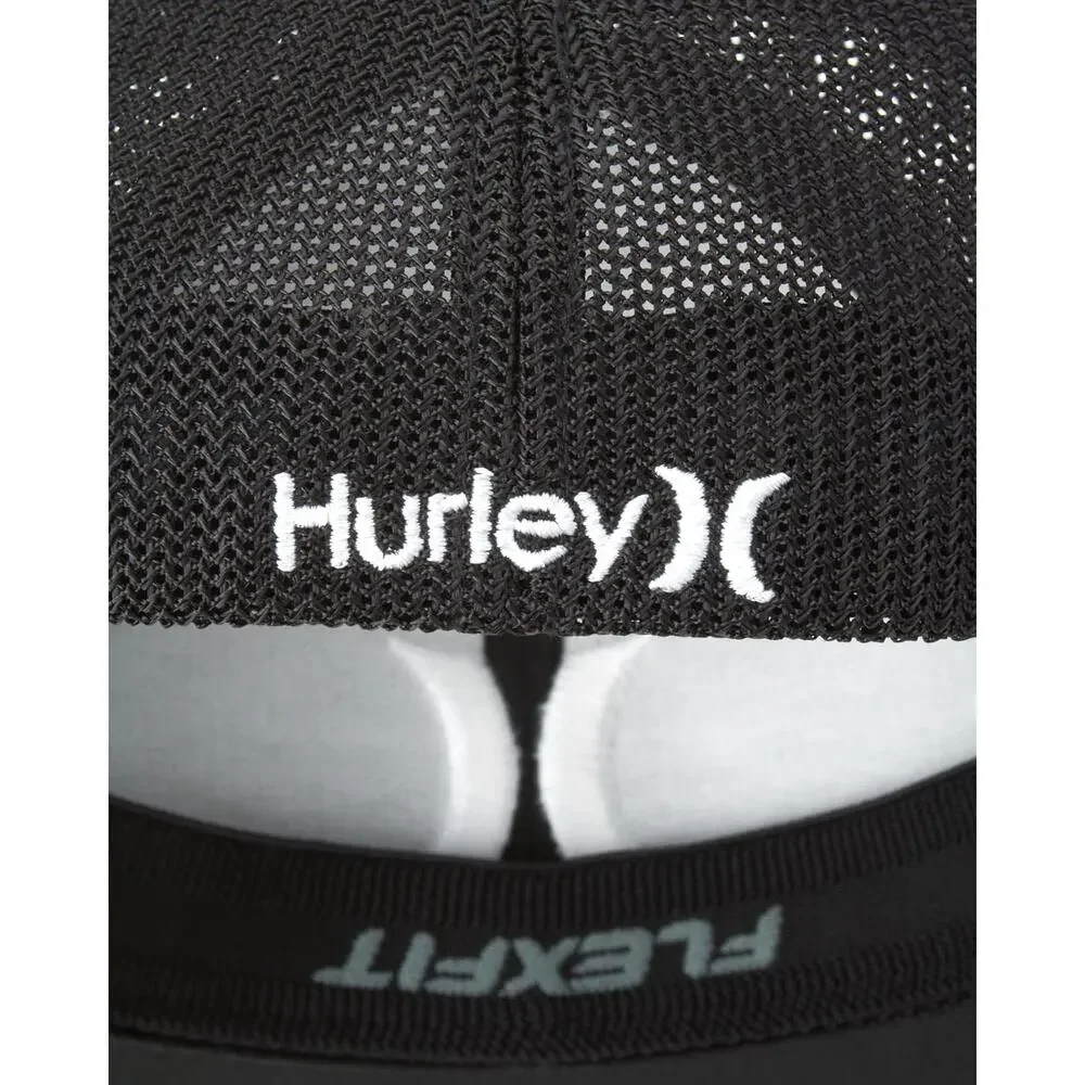Hurley Men's Hat Laguna Icon Stretch Fit Mesh Trucker Cap in L/XL Black